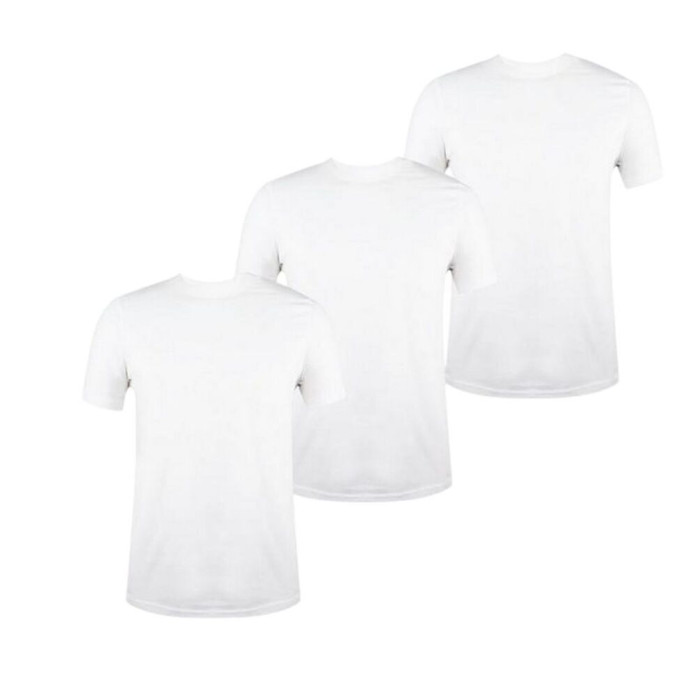 Donnay Mens Plain Crew Neck T-Shirt (Pack of 3) / White